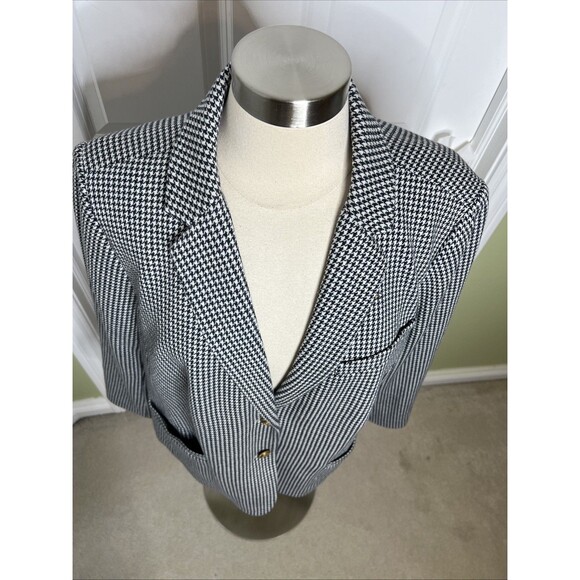 Talbots Woman Petite Aberdeen Blazer Jacket 22WP Houndstooth Career Work Wear - Picture 3 of 15